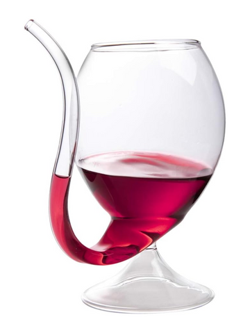 Cocktail Glass with built in Glass Straw | Set of 6