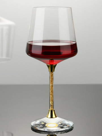 Crystal Cocktail Glasses with Swarovski Style Gold Stem | Set of 6