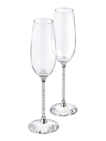 Swarovski crystal Embellished Toasting Flutes | Set of 6