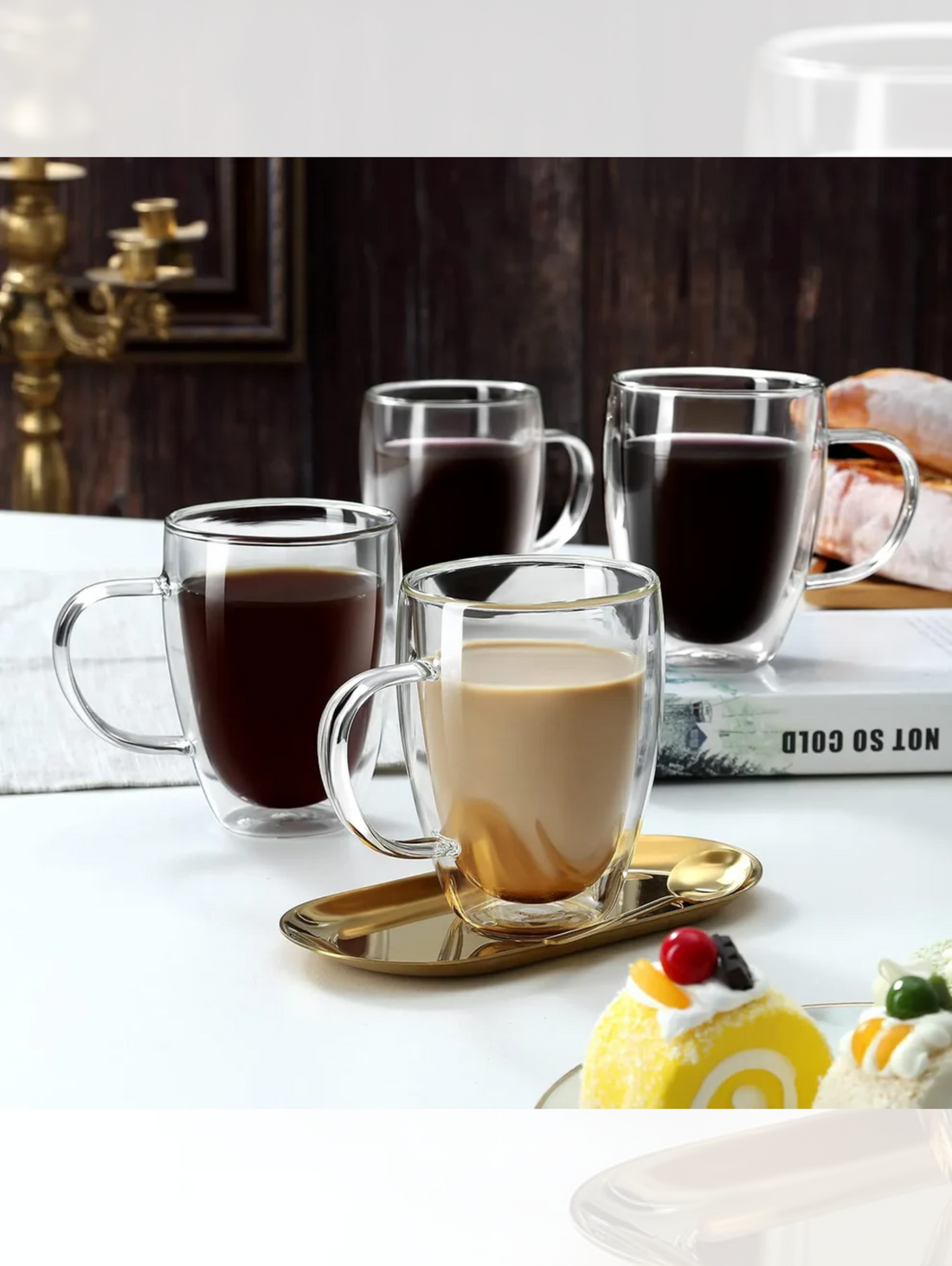 Double Wall Mug– Luxury Glassware Set | Set of 6