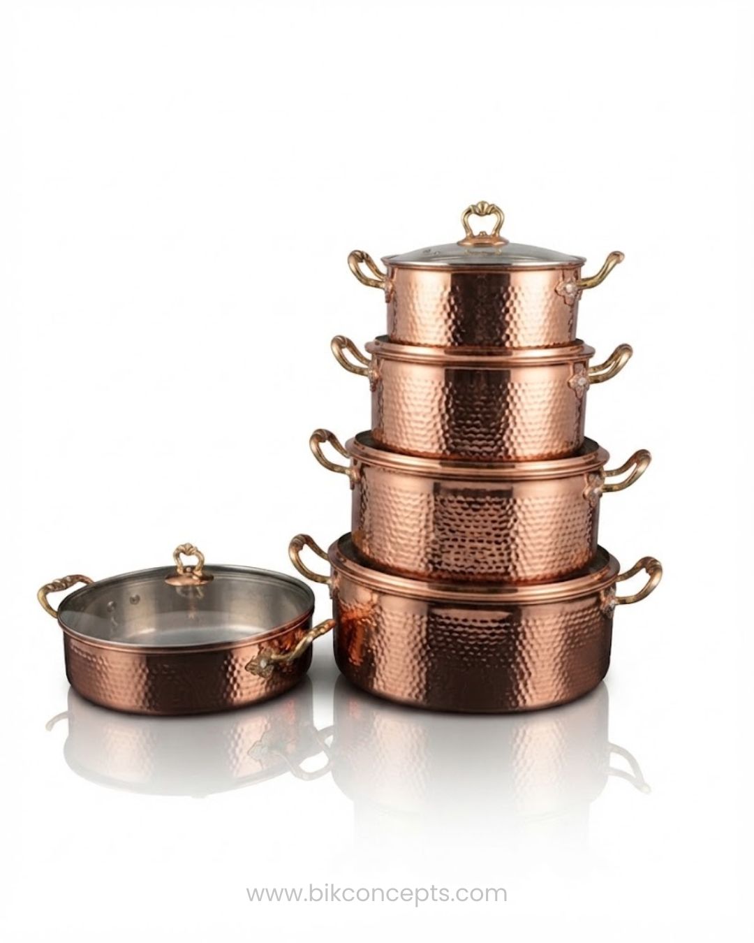 10 Piece Rose Gold Cookware Set, Hammered Stainless Steel Casserole Set, Luxury Rose Gold Pots with Glass Lids, High End Catering Food Display Vessels, Copper Color Serving Pots USA, Designer Hammered Buffet Casserole Dish, Large Capacity Catering Stockpots, Premium Estate Kitchenware Set, Decorative Rose Gold Cooking Pots, Luxury Wedding Buffet Cookware
