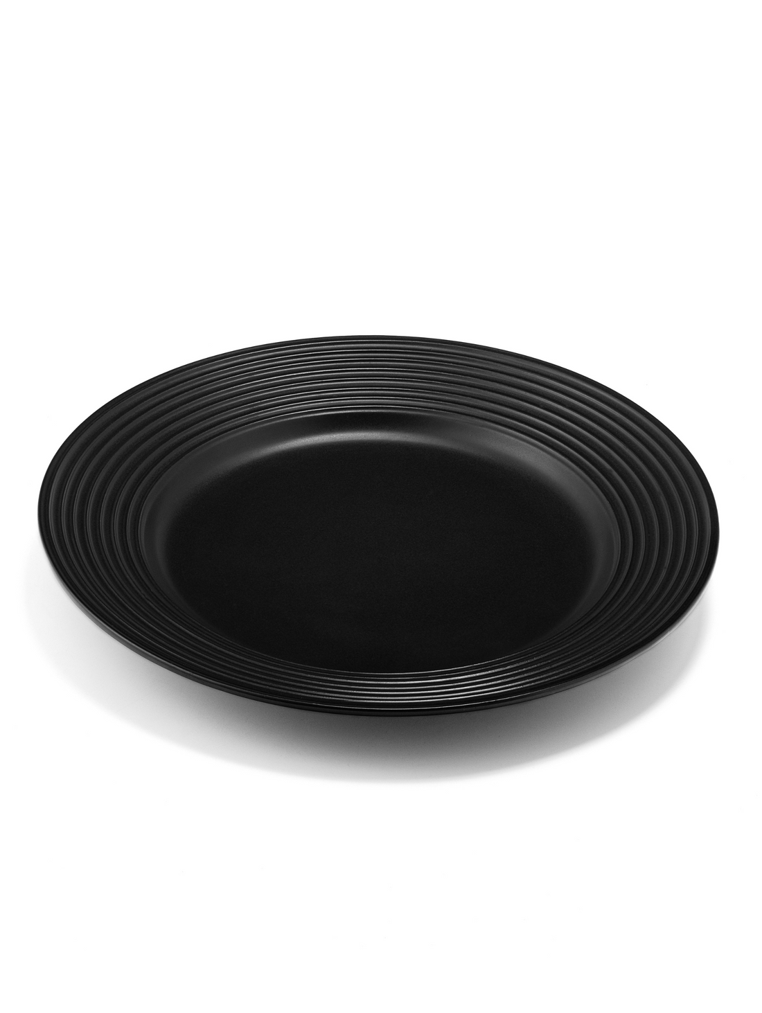 10.5 inch round black plate, black porcelain dinner plates, modern matte black dinner plate, flat ceramic black serving plate, black restaurant dinnerware 10.5 inch, bulk black porcelain plates, heavy duty black ceramic plate, hotel dinner plate set, commercial catering black plates, dark grey slate dinner plate