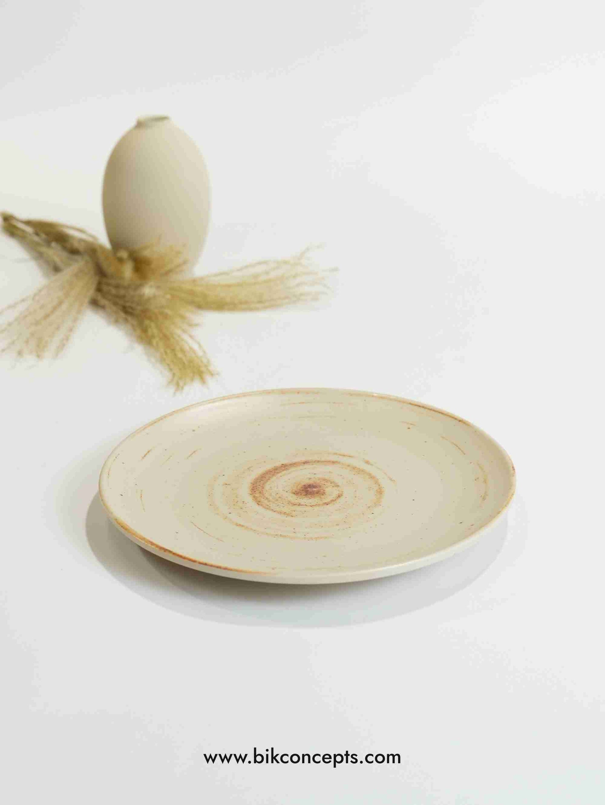 8 inch dessert plate, toasted cream melamine plate, shatterproof appetizer plate, unbreakable salad plate, cream outdoor dinnerware, melamine dessert dish.