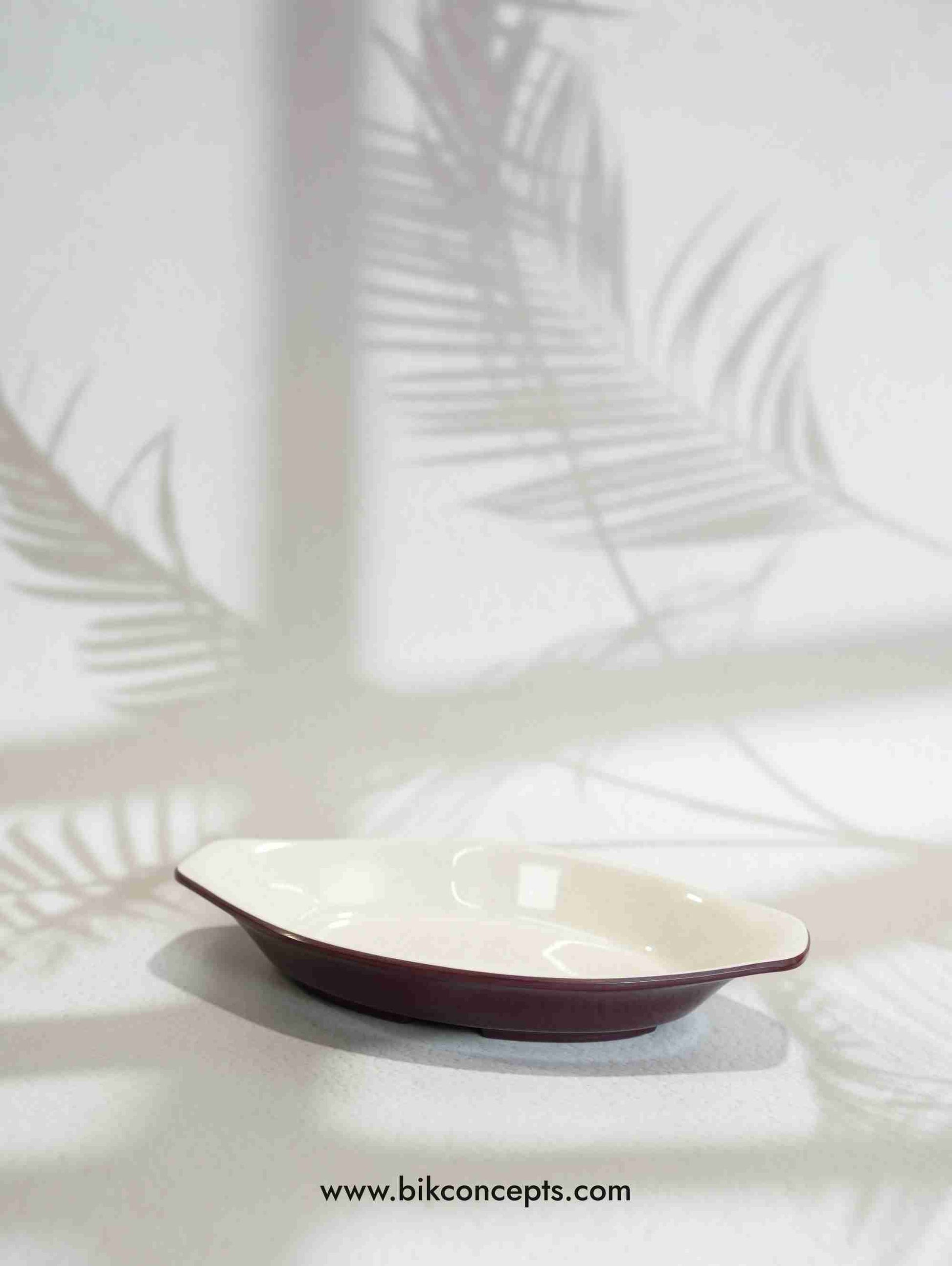 8.5 inch boat platter, Merlot melamine dish, oval red serving plate, shatterproof appetizer platter, unbreakable sushi plate, red melamine serving ware.