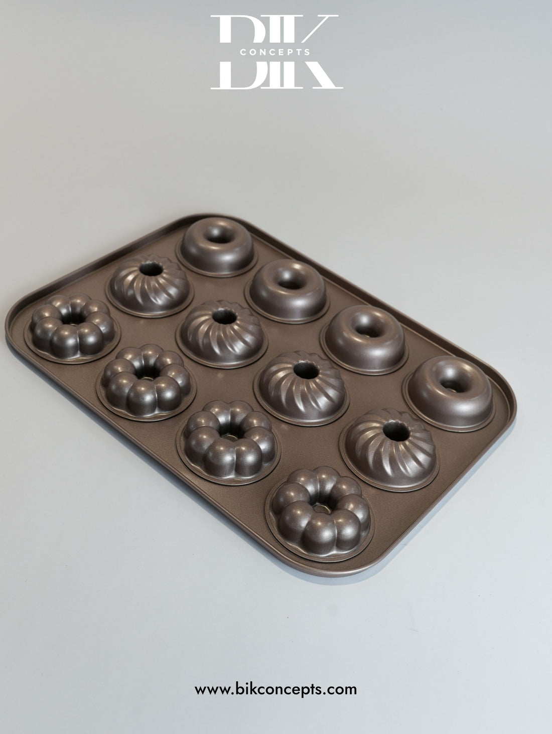 12-Cup Non-Stick Mini Bundt and Doughnut Pan (Multi-Shape)