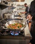 Commercial Stainless Steel Karahi Pan, 12 Inch Stainless Steel Wok with Long Handle, Heavy Duty Restaurant Kadai Pan, Stainless Steel Stir Fry Wok Flat Bottom, Commercial Hotel Cookware Karahi, Catering Stainless Steel Frying Pan, SUS 304 Stainless Steel Karahi 12 Inch, Deep Stainless Steel Chef Pan with Helper Handle, High Heat Commercial Induction Wok, Professional Grade Silver Stainless Steel Kadai