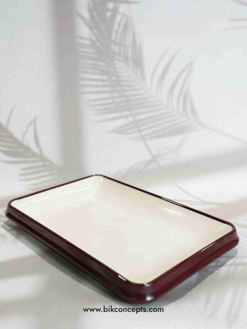 12 inch serving platter, Merlot melamine tray, large red serving dish, shatterproof appetizer platter, unbreakable round tray, red melamine platter.