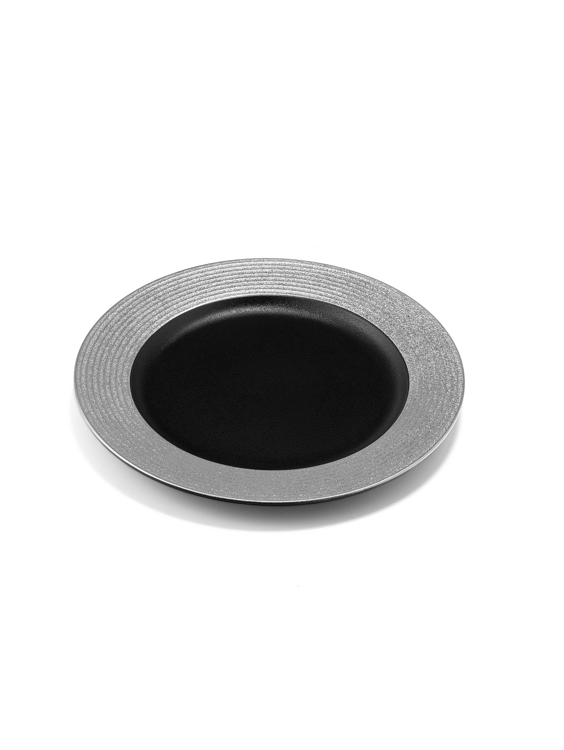 9 Inch Silver Rimmed Porcelain Side Plate