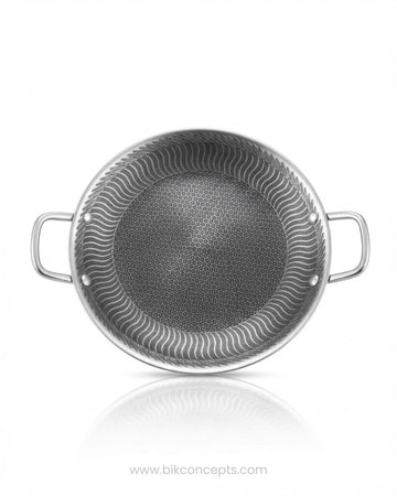 Honeycomb Stainless Steel Tawa 14 Inch, Scratch Resistant Crepe Pan Non Stick, Heavy Duty Commercial Flat Griddle Pan, Induction Ready Stainless Steel Flatbread Pan, SUS 316 Stainless Steel Dosa Tawa, Metal Utensil Safe Non Stick Crepe Maker, Dual Handle Commercial Roti Pan, 14 Inch Stainless Steel Flat Skillet, Hotel Catering Buffet Griddle Pan, Hybrid Stainless Steel Flat Cookware