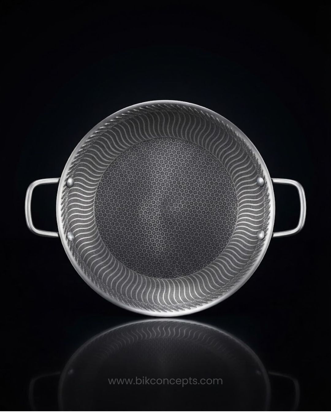 Honeycomb Stainless Steel Tawa 14 Inch, Scratch Resistant Crepe Pan Non Stick, Heavy Duty Commercial Flat Griddle Pan, Induction Ready Stainless Steel Flatbread Pan, SUS 316 Stainless Steel Dosa Tawa, Metal Utensil Safe Non Stick Crepe Maker, Dual Handle Commercial Roti Pan, 14 Inch Stainless Steel Flat Skillet, Hotel Catering Buffet Griddle Pan, Hybrid Stainless Steel Flat Cookware