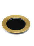 Set of 6 - 10.5 inch Entree Plates with Gold Textured Rim