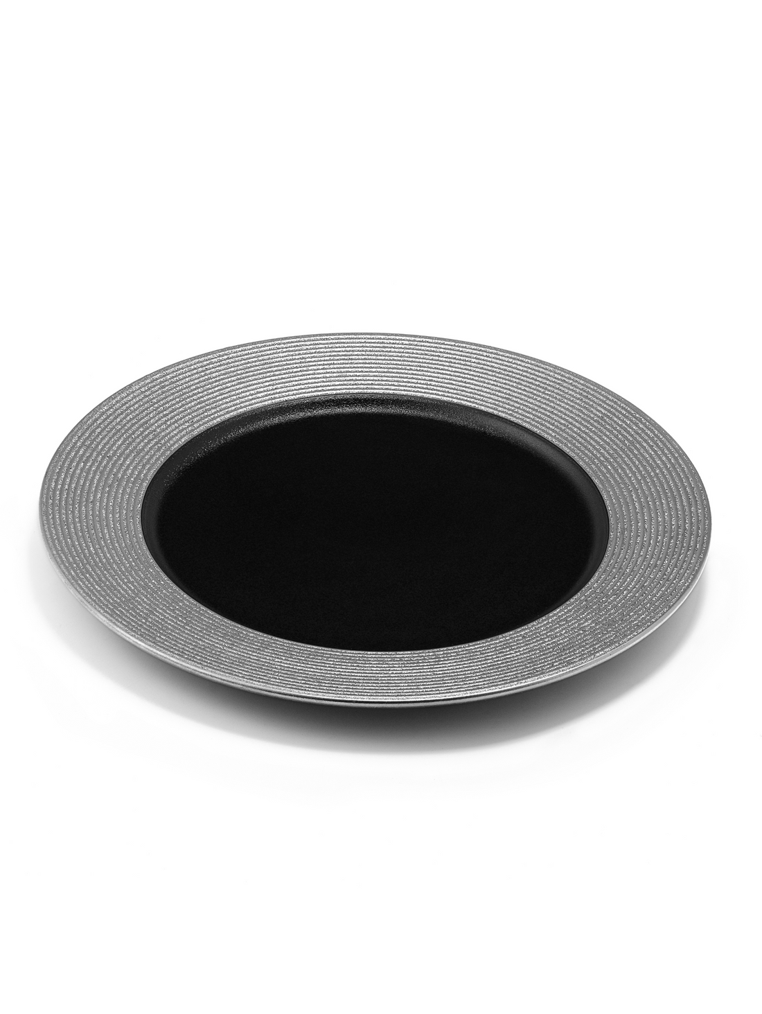 12-Inch Silver Rimmed Porcelain Charger Plate