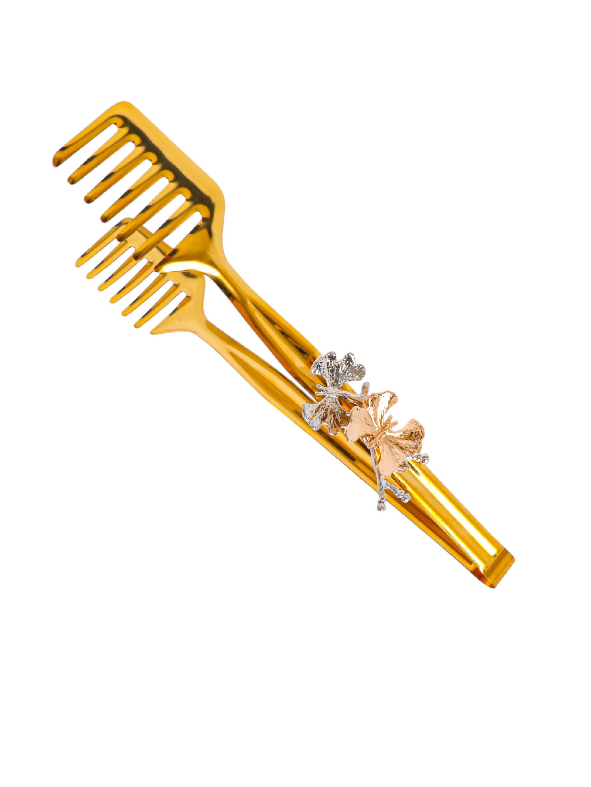 Butterfly Gold Accent Pasta Tongs