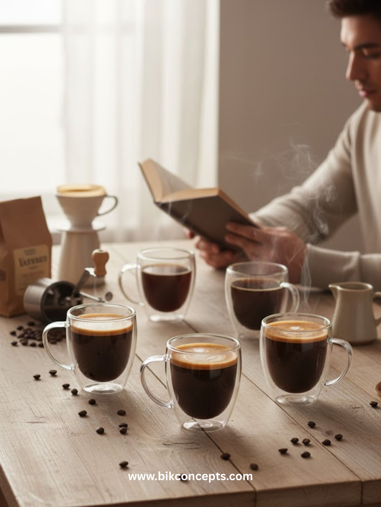 Double Wall Mug– Luxury Glassware Set | Set of 6