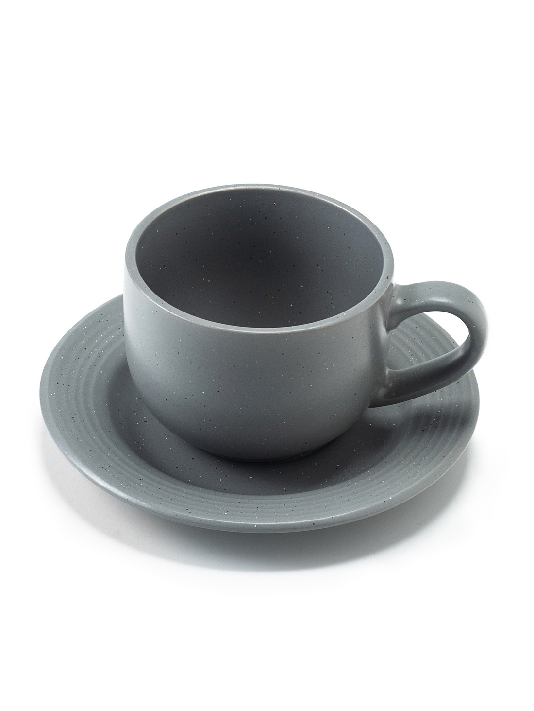 220ml Slate Grey Porcelain Cup & Saucer