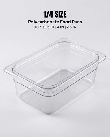 1/4 Size Food Pans, Clear Plastic Hotel Pans, Catering Prep Containers, Refrigerator Organizer Bins, Shatterproof Salad Bar Trays, Commercial Sandwich Table Pans, Home Meal Prep Containers, Polycarbonate Food Storage