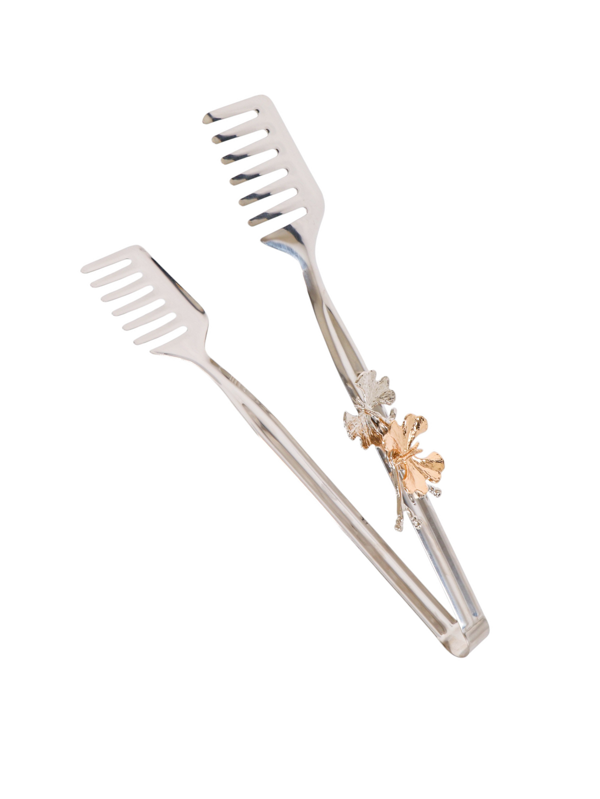 Silver Butterfly Accent Pasta Tongs