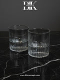 ribbed glass tumbler, fluted rocks glass, 6.7oz drinking glass, 200ml glass cup, vertical ribbed glassware, origami style glass, small cocktail glass USA