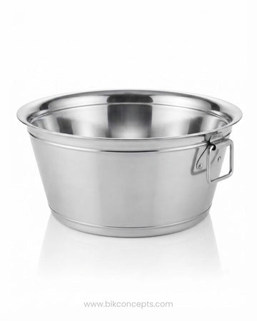 Commercial Stainless Steel Utility Tub, Large Stainless Steel Beverage Tub, 23 Inch Stainless Steel Prep Basin, Hotel Catering Ice Bucket Tub, Heavy Duty Stainless Steel Wash Tub, Commercial Kitchen Food Prep Bowl, Large Party Beverage Chiller Tub, Stainless Steel Storage Tub with Handles, Polished Silver Catering Basin, Multipurpose Commercial Kitchen Tub