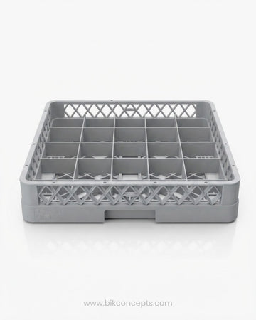 25-Compartment Commercial Glass Rack - Polypropylene Dishwasher & Warewashing Rack for Wine Glasses, Stemware & Barware