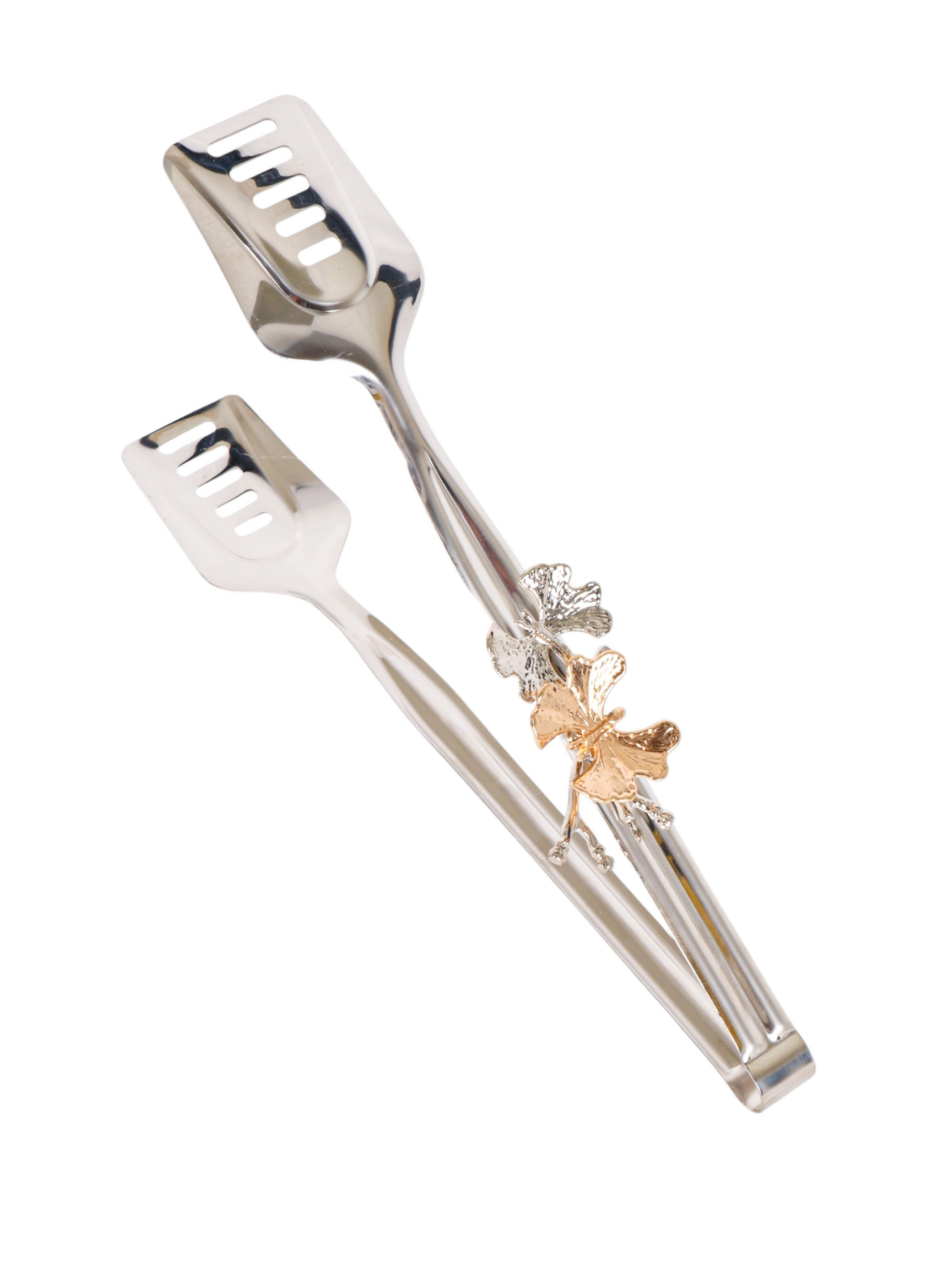 Butterfly Silver Accent Serving Tongs