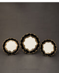 28 Piece Porcelain Dinnerware Set, Luxury Gold Plated Dinner Set, Black and Gold Crockery Set for 6, High End Porcelain Dish Set USA, Designer Scalloped Edge Dinnerware, Regal Baroque Gold Dinner Plates, Elegant Estate Dining Table Set, Luxury Wedding Registry Crockery, Gold Rimmed Soup Bowl Set, Fine Porcelain Oval Serving Platter
