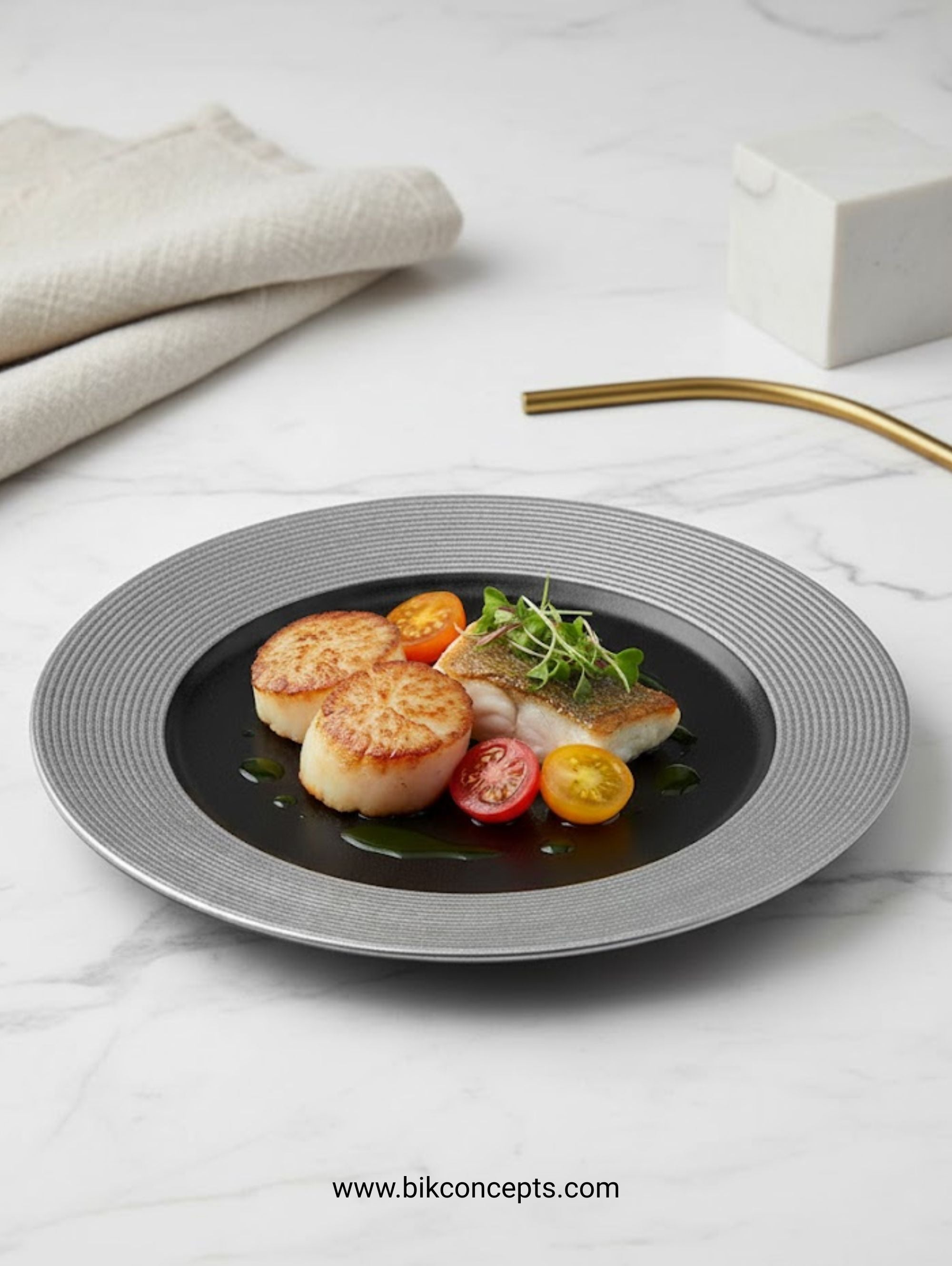 Set of 6 | 12-Inch Luxe Silver-Rimmed Porcelain Charger Plate