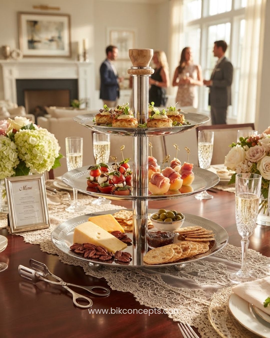 3 Tier Stainless Steel Serving Platter, Mirror Finish Dessert Stand 15 Inch, Tiered Pastry Display Tray Silver, Hotel Buffet Catering Serving Stand, High Tea Tiered Serving Tray, Commercial Stainless Steel Appetizer Stand, Footed 3 Tier Cupcake Stand Silver, Stainless Steel Buffet Risers and Displays