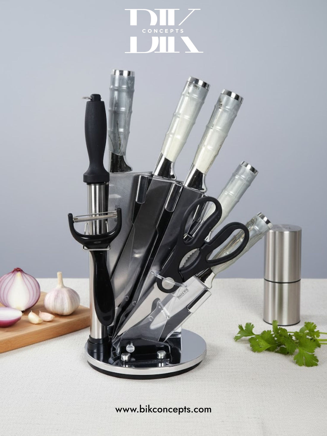Culinary student knife kit, portable knife roll, high carbon steel knives, ergonomic kitchen knives, butcher knife set, sharp cooking knives