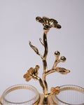 Gold Cutlery Holder, Luxury Flatware Caddy, High End Catering Utensil Holder, Fluted Glass Spoon Fork Stand, Gold Metal Silverware Organizer, Decorative Buffet Flatware Caddy, Upscale Wedding Utensil Stand, Designer Kitchen Counter Cutlery Caddy, 3 Compartment Glass Cutlery Stand, Luxury Tabletop Utensil Storage