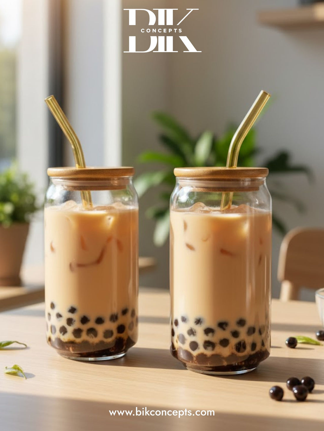 sustainable gift idea glass tumbler with straw, scandi-style ribbed glass drinkware, elegant glassware for healthy morning juices, instagrammable iced coffee glass with straw, travel-friendly glass jar for cold drinks, premium borosilicate glass cup with bamboo lid