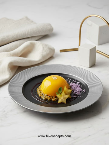 Set of 6 | 9-Inch Luxe Silver-Rimmed Porcelain Side Plate