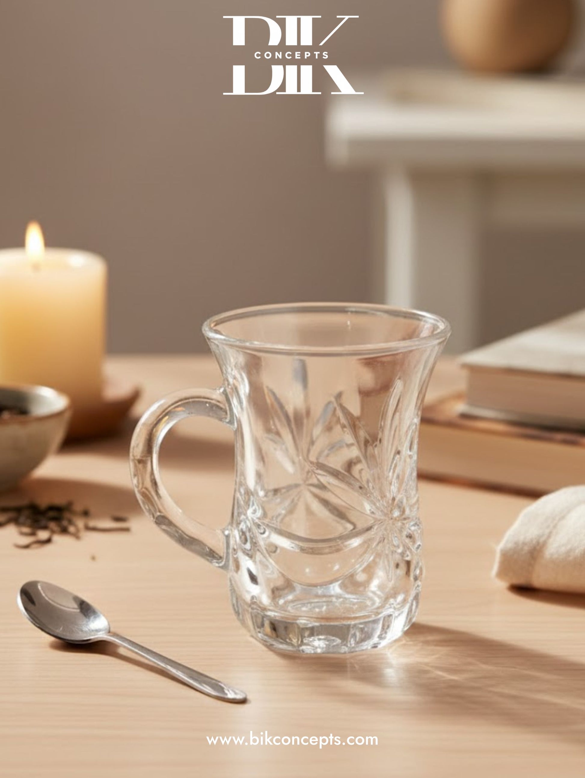 glass tea cup, 5.5oz coffee mug, clear espresso mug, Turkish tea glass with handle, small glass beverage cup, heat resistant glassware, embossed glass mug