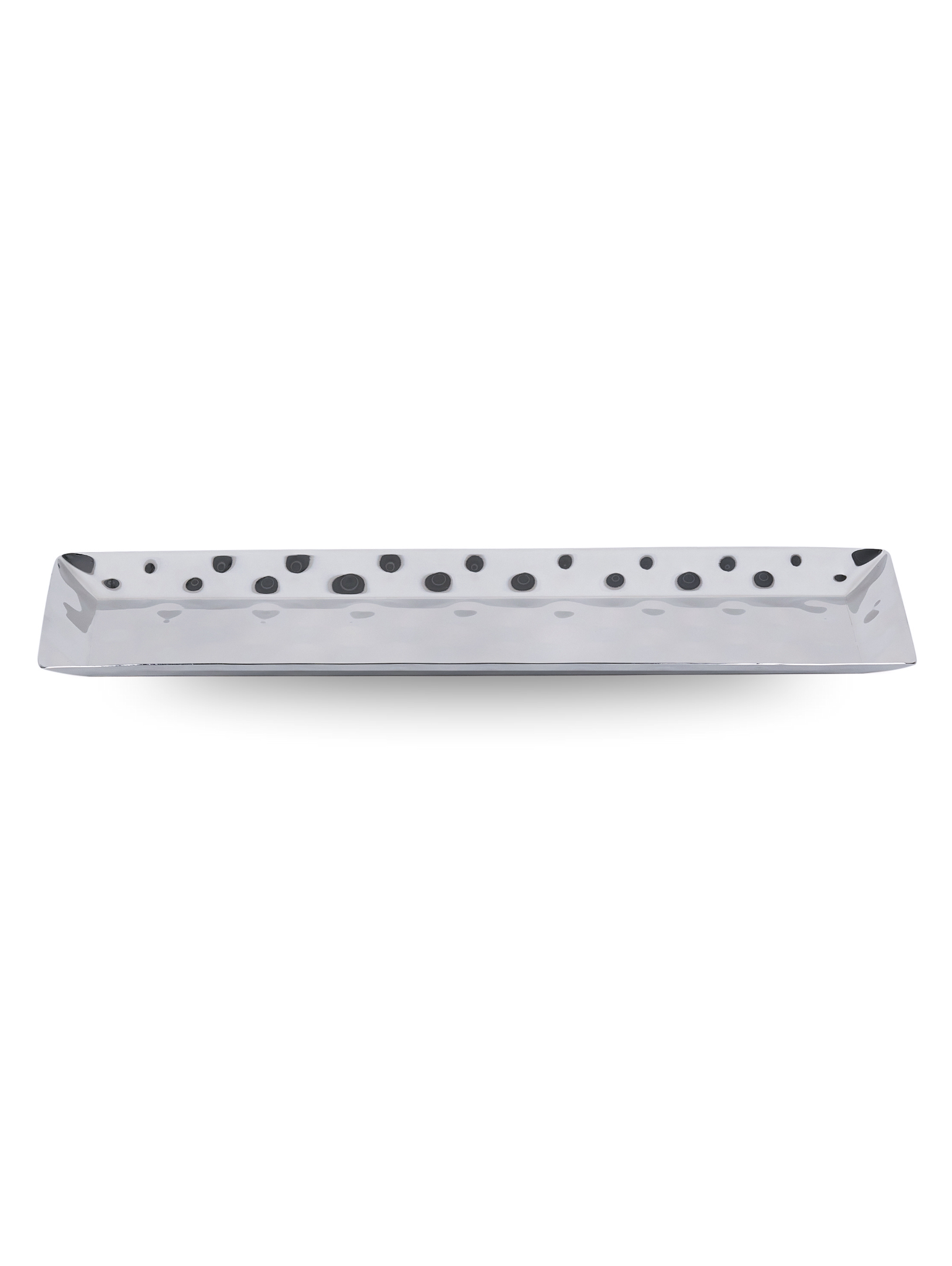 Luxury Serving Tray | Modern Rectangular Hammered Stainless Steel Platter Dish