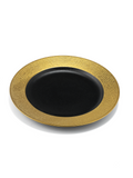Set of 6 - 9 inch Dessert Plates with Gold Textured Rim
