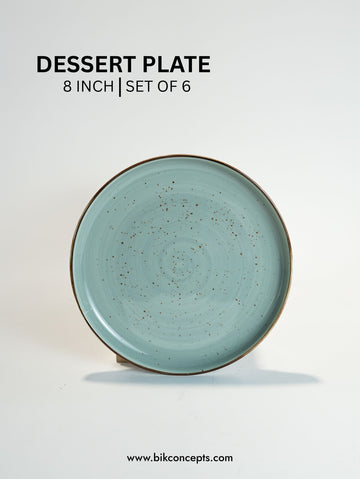 8-inch dessert plate set of 6 with a speckled design 