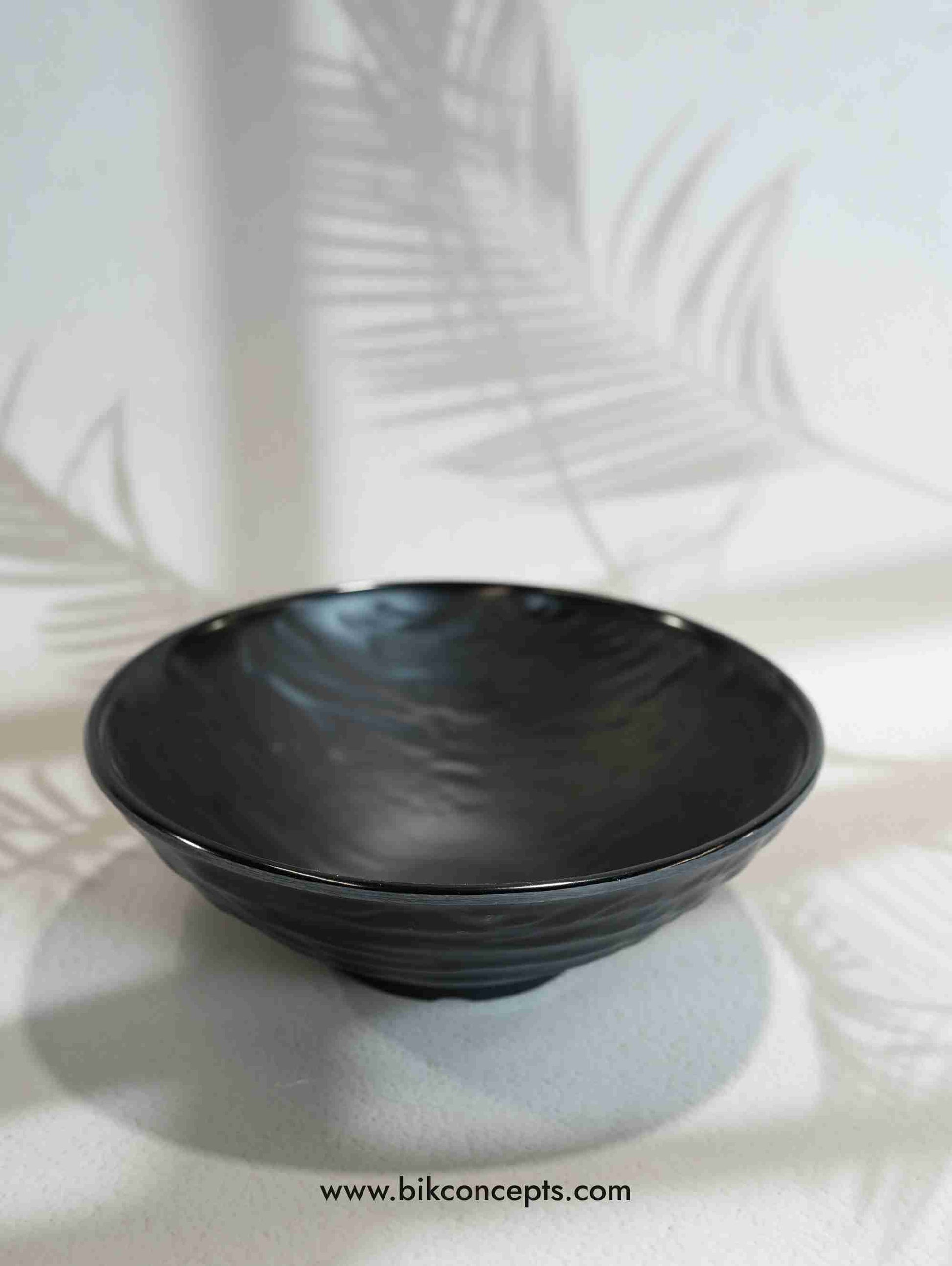 9 inch serving bowl, onyx melamine bowl, black shatterproof bowl, unbreakable salad bowl, matte black dinnerware, melamine pasta bowl, black serving dish