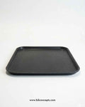 Non-slip serving tray set, black rectangular bar tray, professional waiter tray, non-skid restaurant tray, rubber grip food tray, bulk serving trays for cafes, 6 pack anti-slip trays.