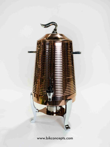 Bronze beverage chafer, 3.5 gallon drink dispenser, stainless steel coffee chafer, luxury catering equipment, hot beverage dispenser, wedding tea server