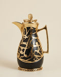 Black and Gold Arabic Calligraphy Coffee Thermos Set, Matte Black Thermal Carafe Set of 2, 1 Liter Vacuum Flask with Pink Glass Refill, Luxury Catering Beverage Dispenser, Decorative Black Dallah Tea and Coffee Server, Arabic Style Hot Water Thermos, Wedding Buffet Coffee Carafe Set, High End Event Tea Thermos Set, Insulated Pink Glass Vacuum Pitcher USA, Ramadan and Eid Coffee Server Set