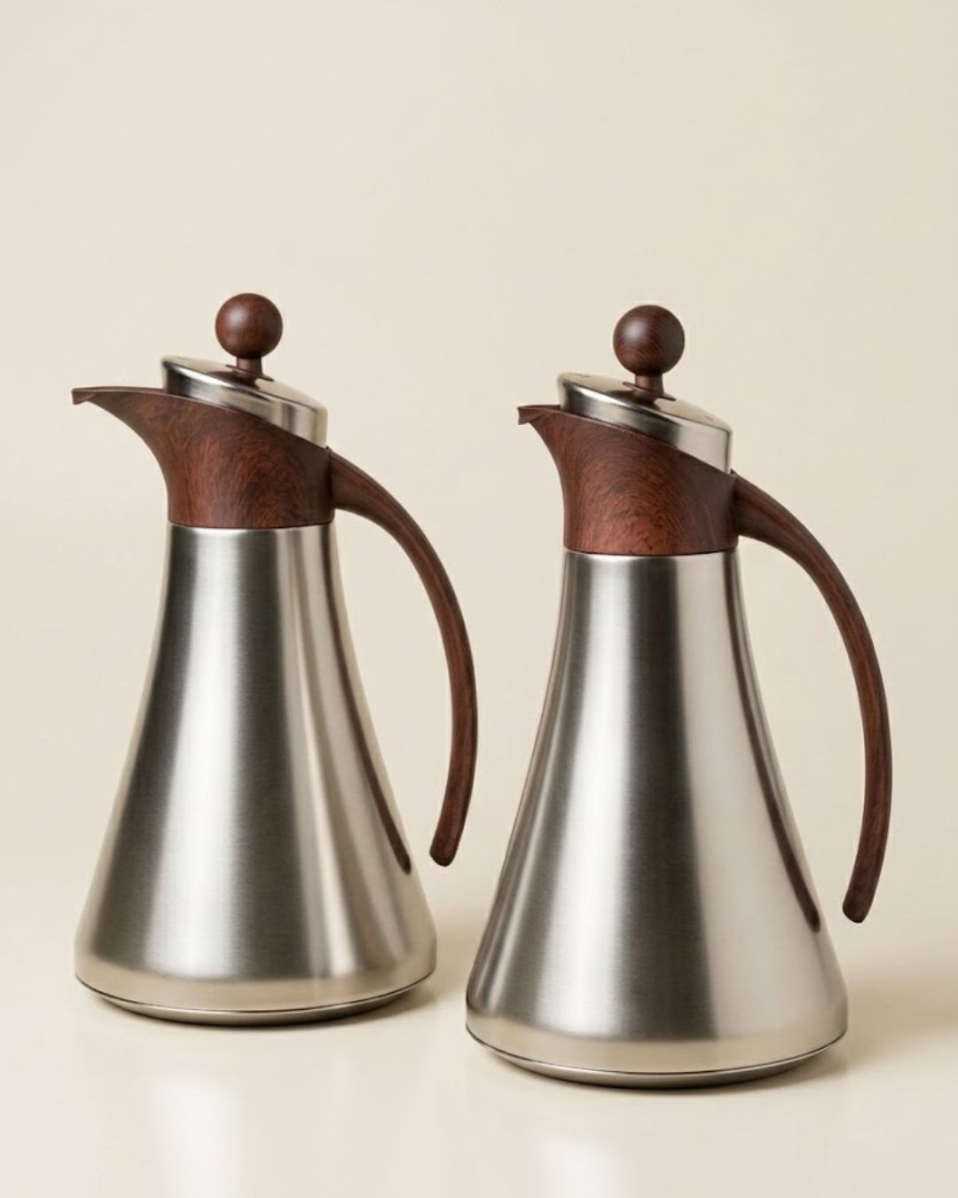 Silver Steel Coffee Thermos Set of 2, 1 Liter Stainless Thermal Coffee Carafe, Wood Accent Silver Beverage Pitcher, Pink Glass Vacuum Flask Set, Luxury Catering Thermal Dispenser, Modern Silver Tea Carafe, Insulated Hot Water Pitcher for Events, Nordic Style Silver Coffee Server Set, Stainless Steel Catering Thermos USA, Modern Silver Beverage Carafe for Weddings