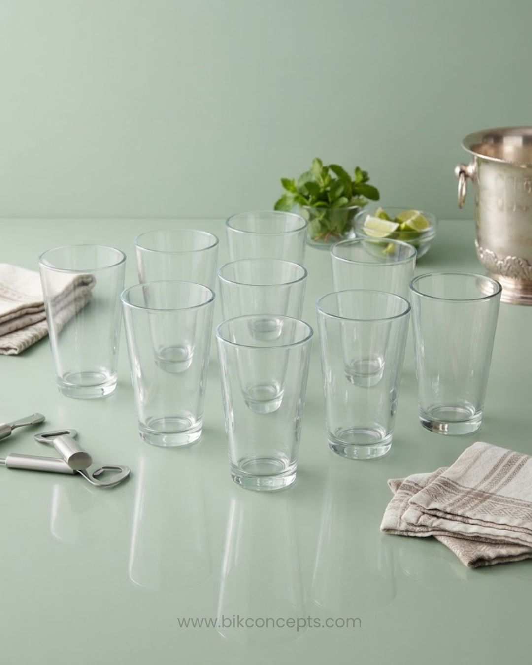 Clear Glass Tumblers 500ml, Highball Drinking Glasses 17 oz Set of 12, Commercial Restaurant Pint Glasses, Hotel Breakfast Water Tumblers, Catering Service Beverage Glasses, Clear Glass Cocktail Mixers, Heavy Base Pint Glassware, Bulk Beverage Drinking Glasses