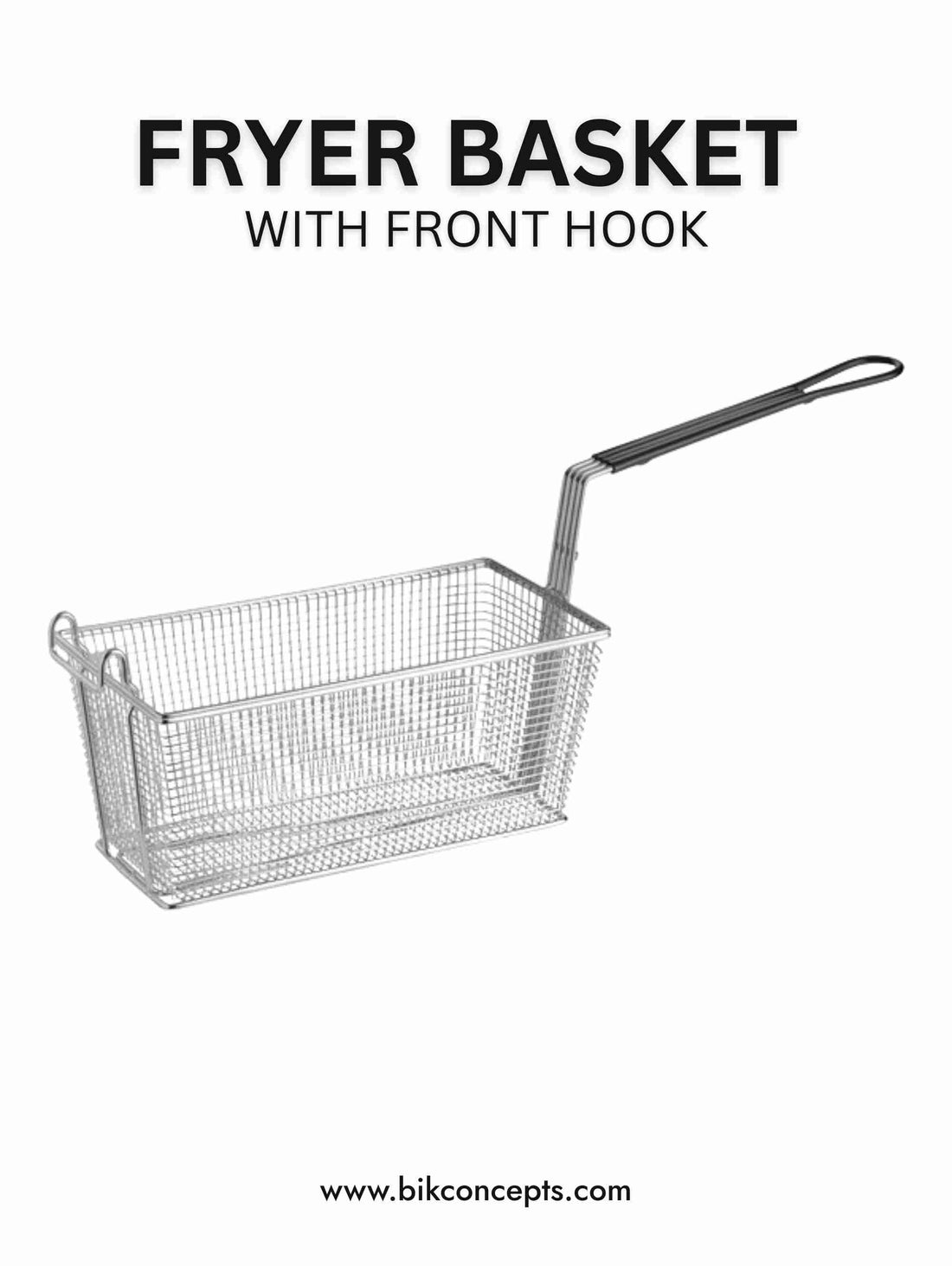 fryer basket equivalent replacement V174PL, wire mesh fryer basket commercial use, front hook fryer basket oil draining