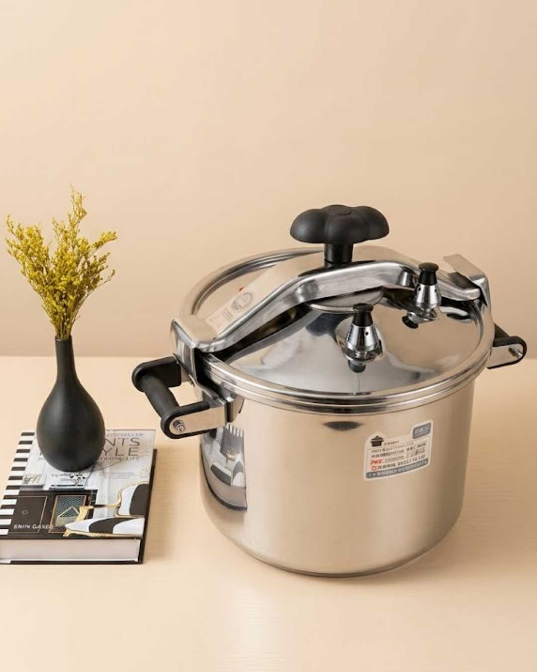 Commercial Pressure Cooker, Restaurant Pressure Cooker, 25L Stainless Steel Cooker, 27 Liter Pressure Pot, Heavy Duty Catering Cooker, Large Capacity Soup Pot, Commercial Kitchen Cookware, Bulk Food Prep Cooker