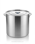 Commercial Stainless Steel Stock Pot, Heavy Duty Soup Pot with Lid, Welded Handle Catering Boiling Pot, Hotel Kitchen Stainless Stockpot, Large Capacity Restaurant Sauce Pot, 20 40 60 100 Quart Stock Pot, Flat Lid Commercial Cooking Pot, Industrial Stainless Steel Boiling Pot, Bulk Food Prep Commercial Pot, Commercial Grade Stockpot Set