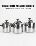 Commercial Pressure Cooker, Restaurant Pressure Cooker, 13L Pressure Pot, 21L Stainless Steel Cooker, 25 Liter Pressure Cooker, Heavy Duty Catering Cooker, Large Capacity Soup Pot, Commercial Kitchen Cookware, Bulk Food Prep Cooker