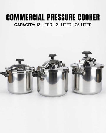 Commercial Pressure Cooker, Restaurant Pressure Cooker, 13L Pressure Pot, 21L Stainless Steel Cooker, 25 Liter Pressure Cooker, Heavy Duty Catering Cooker, Large Capacity Soup Pot, Commercial Kitchen Cookware, Bulk Food Prep Cooker