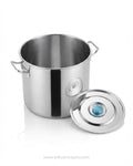 Commercial Stainless Steel Stock Pot, Heavy Duty Soup Pot with Lid, Welded Handle Catering Boiling Pot, Hotel Kitchen Stainless Stockpot, Large Capacity Restaurant Sauce Pot, 20 40 60 100 Quart Stock Pot, Flat Lid Commercial Cooking Pot, Industrial Stainless Steel Boiling Pot, Bulk Food Prep Commercial Pot, Commercial Grade Stockpot Set