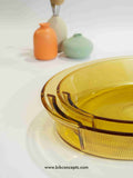 oval glass baking tray, amber borosilicate bakeware, crystal glass oven dish, large roasting pan glass, lead-free serving dish, amber oven to table.
