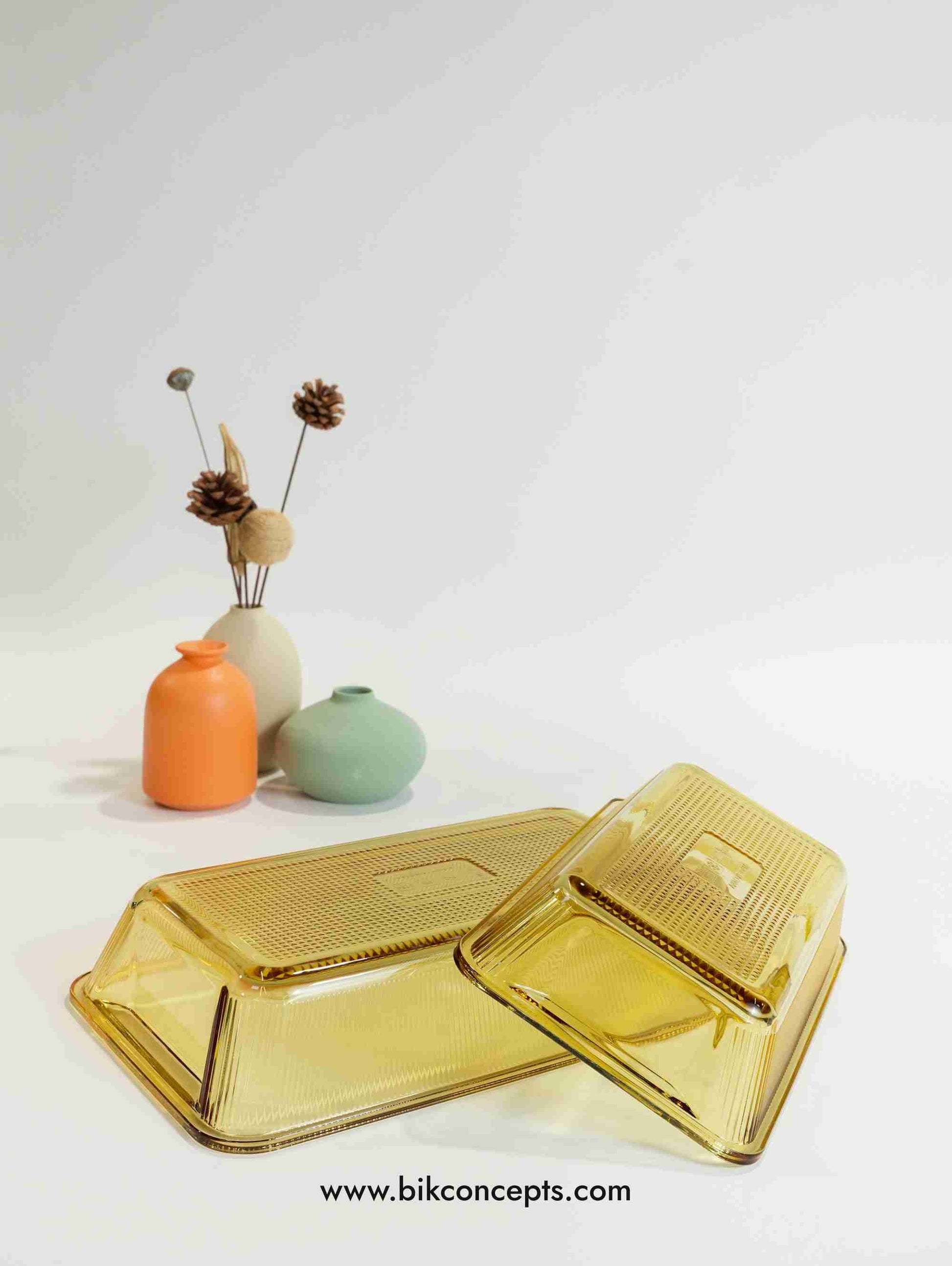 rectangular roaster, lead-free baking pan, decorative oven to table dish, crystal glass baking tray